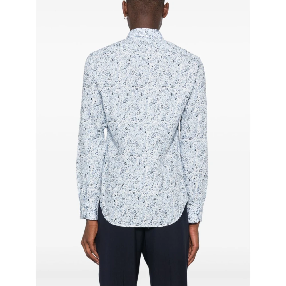 Paul Smith Blauw Bloemenprint Overhemd Blue Heren