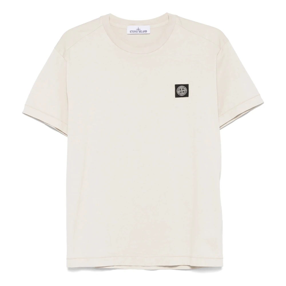 Stone Island Zand T-shirts en Polos Basics Beige Heren