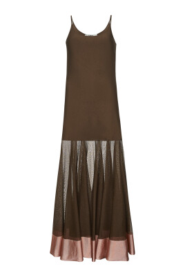 brown-knitted-flared-skirt-dress