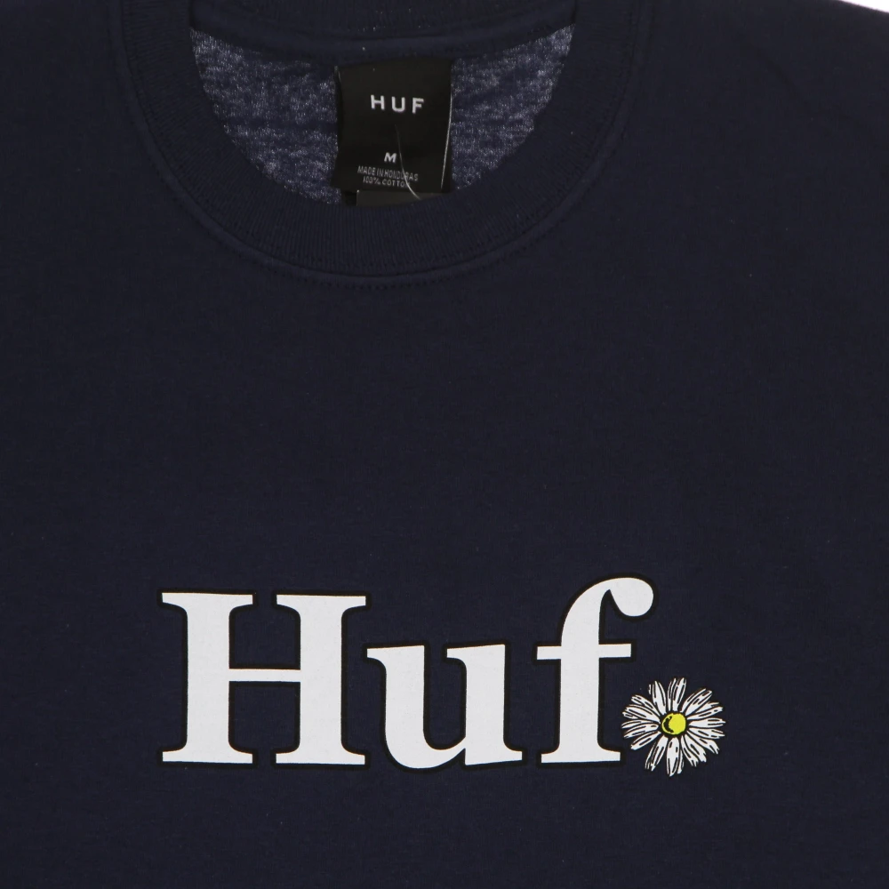 HUF Navy In Bloom Tee Korte Mouw Blue Heren