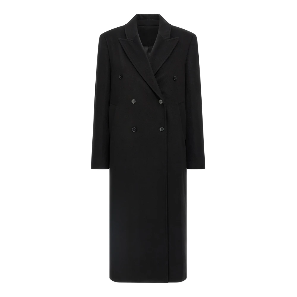 Loulou Studio Women's Black Rosco Double-Breasted Coat - Double-Breasted Coats - M - Coats