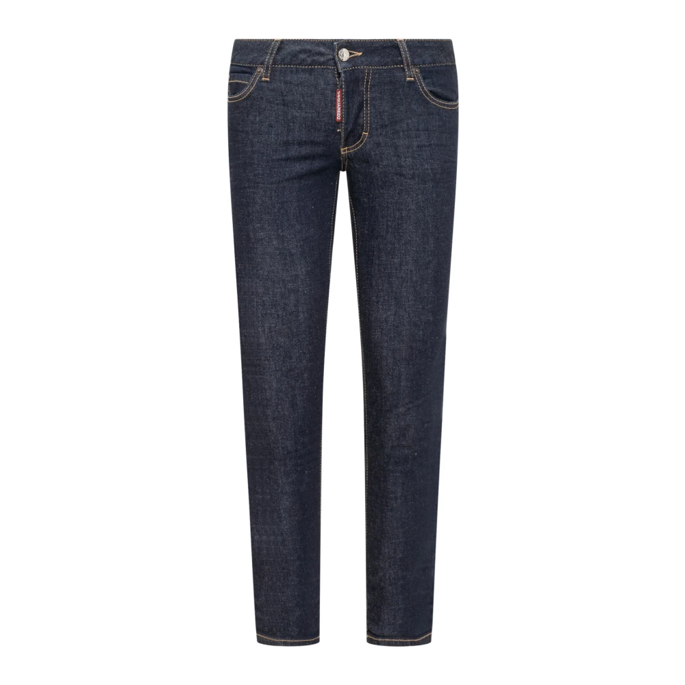 Dsquared2 Women's Blue Slim-Fit Jeans,, Logo Printed Cropped Slim-Fit Jeans Medium