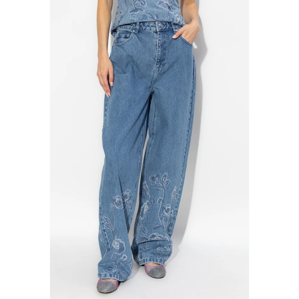 Rotate Birger Christensen Jeans met glinsterende pailletten Blue Dames