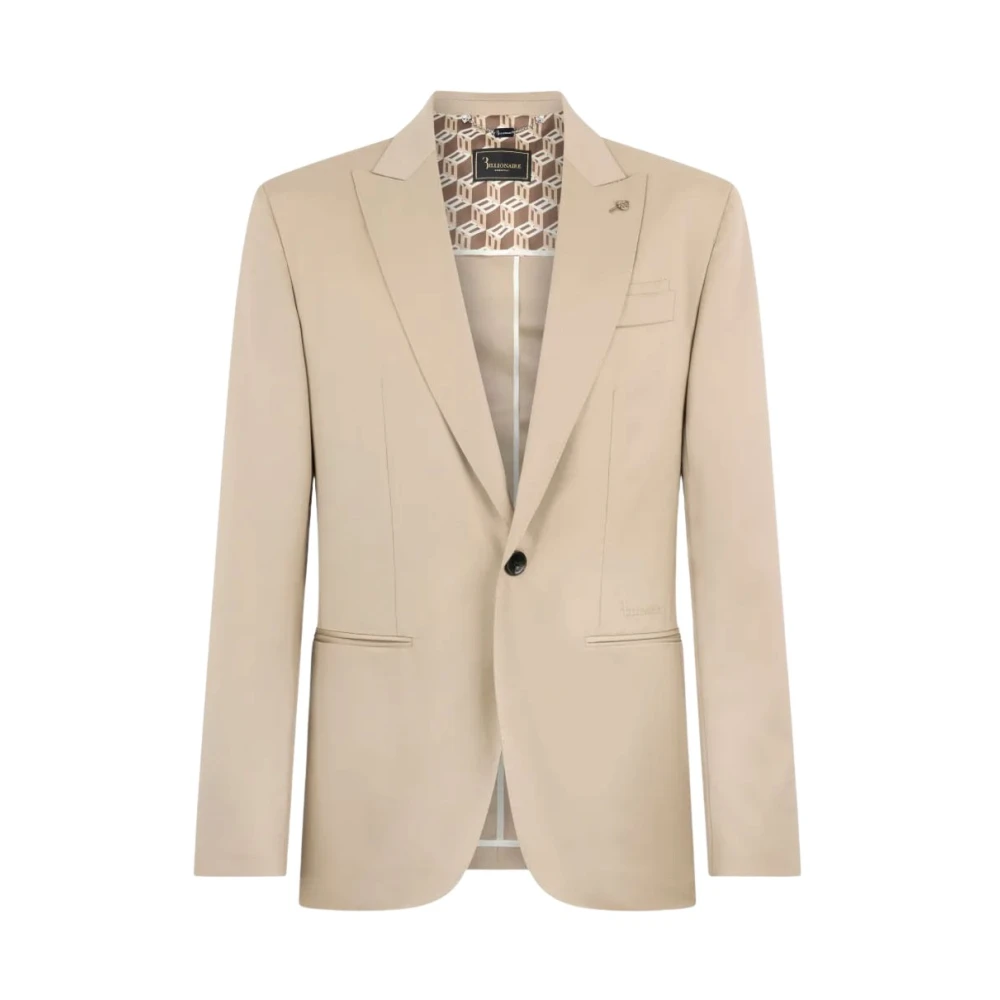 Billionaire Men's Beige Blazers, L, Lapel Blazer