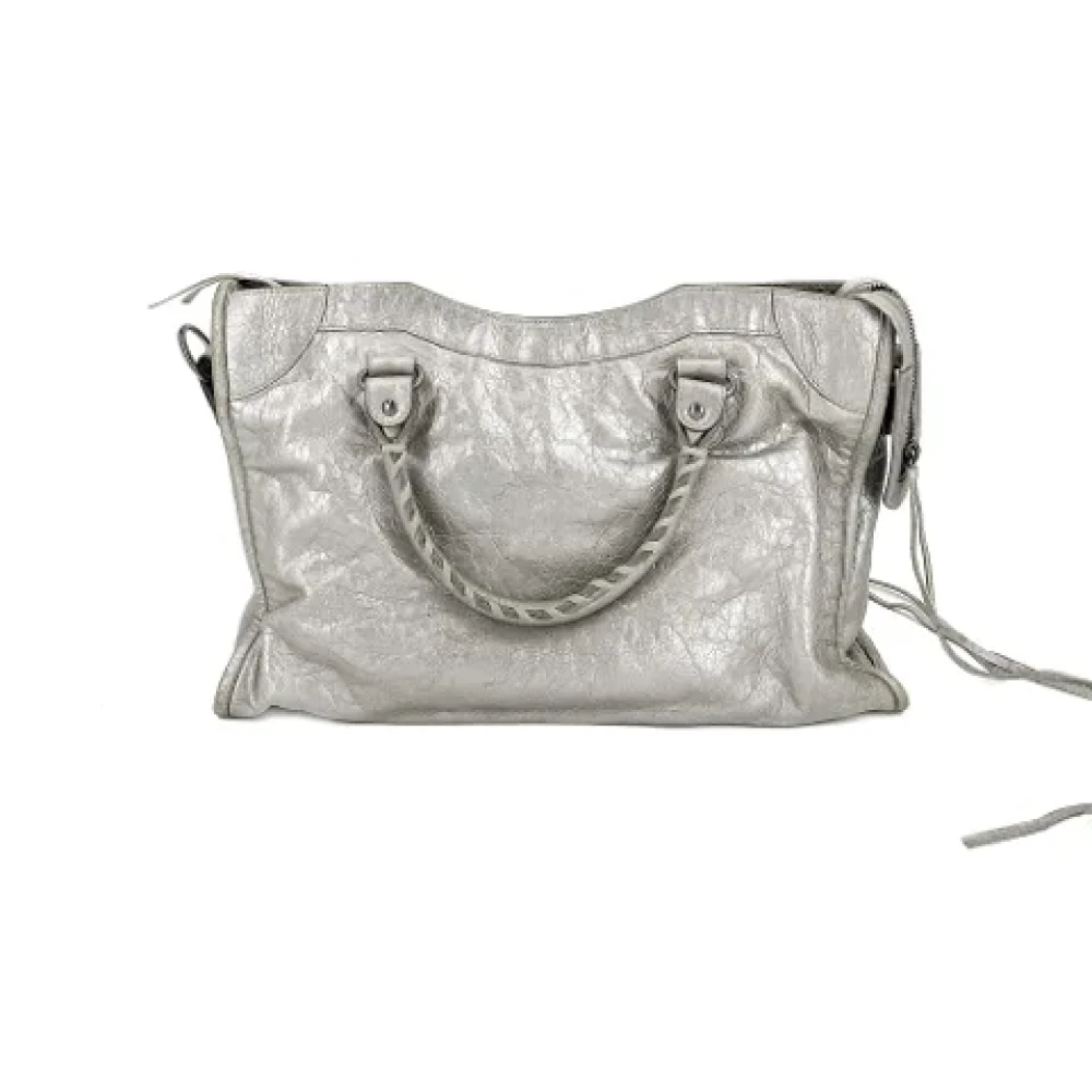 Balenciaga Vintage Pre-owned Leather handbags Gray Dames