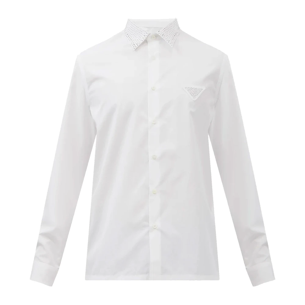 Prada Overhemd met kristallen kraag White Heren