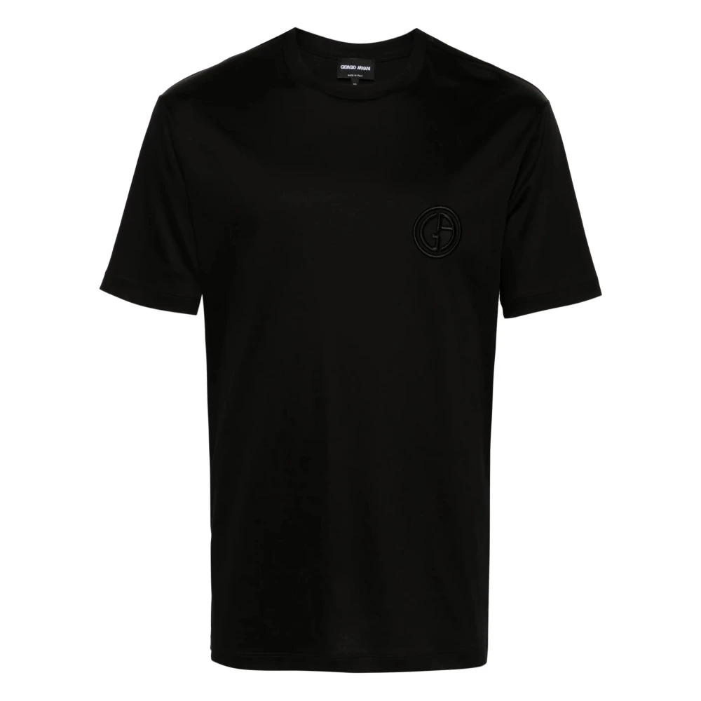 Giorgio Armani Elegante Zwarte Korte Mouw T-shirt Black Heren