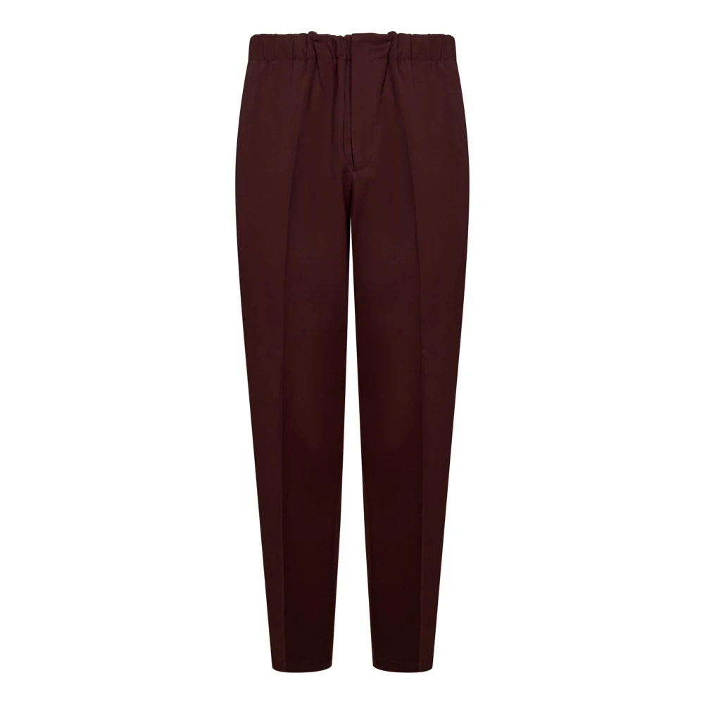 Jil Sander Uomo Marrone Chinos Marroni In Lana Con Vestibilità Comoda