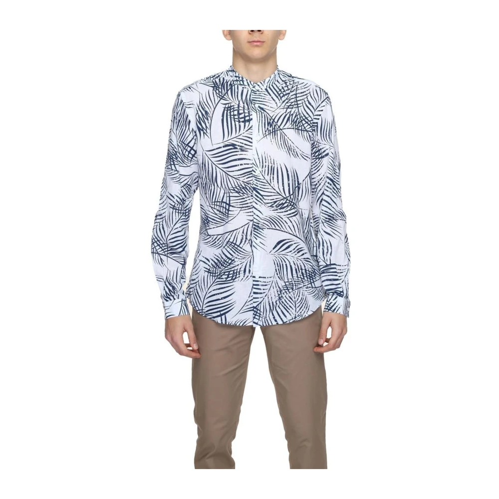 Antony Morato Linnen overhemd met lange mouwen Collectie Lente Zomer Blue Heren