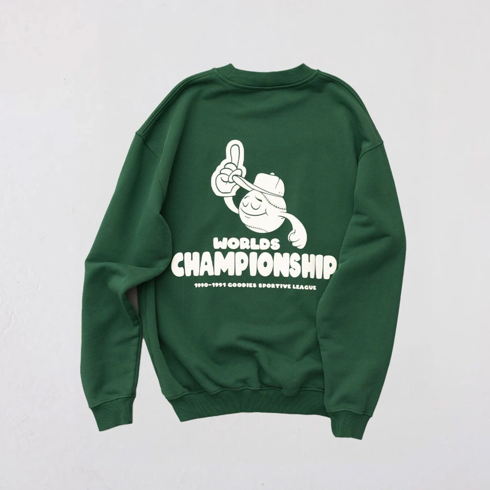 Goodies Sportive Groene Championship Crewneck Streetwear Green Heren