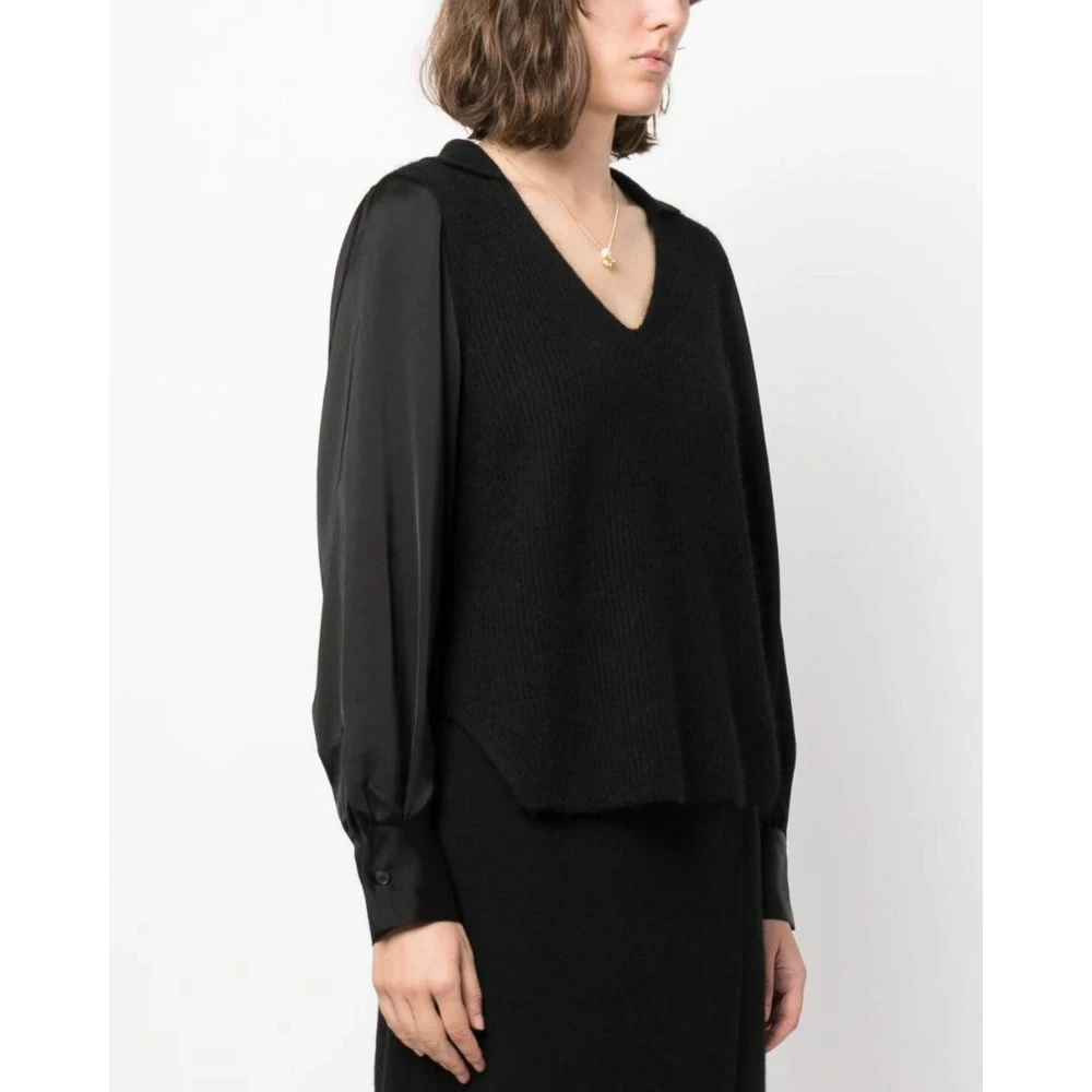 Fabiana Filippi Zwarte trui met lange mouwen Black Dames