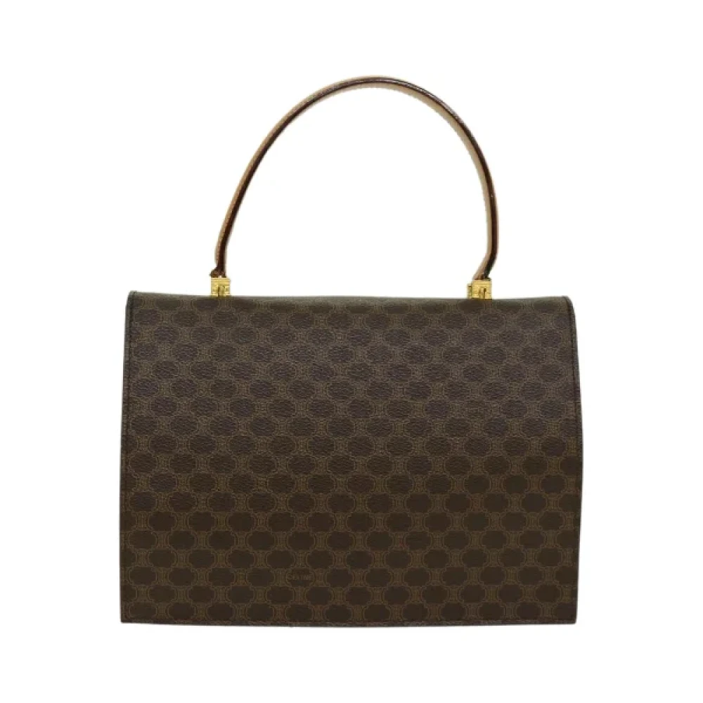 Celine Vintage Pre-owned Fabric handbags Brown Dames