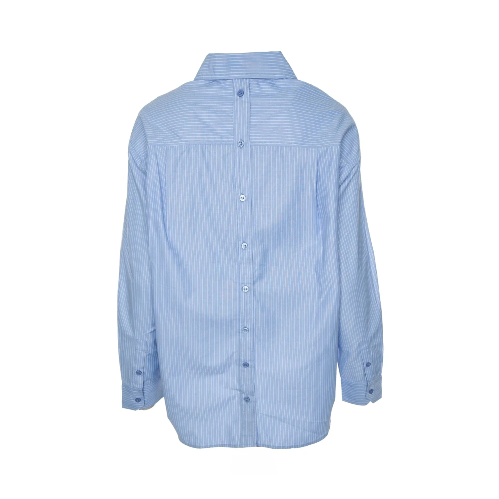 Essentiel Antwerp Paillettenblouse met knopen voor en achter Blue Dames
