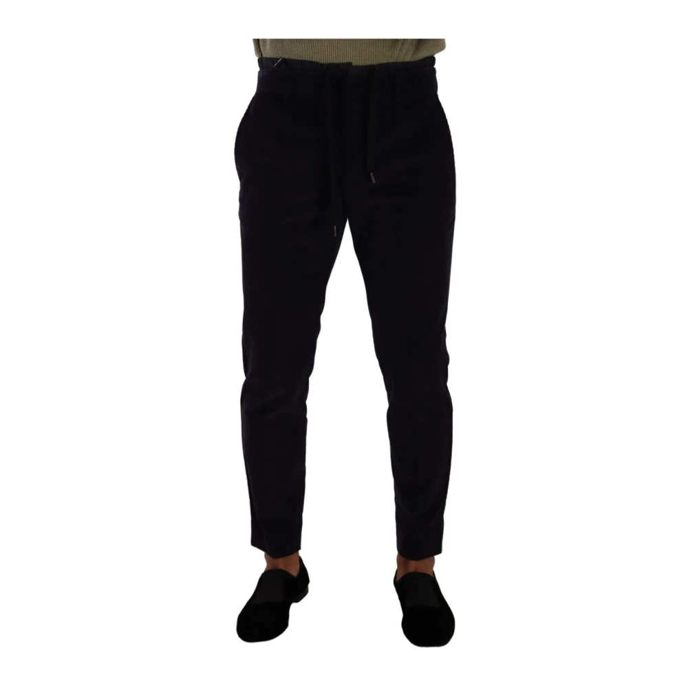 Dolce & Gabbana Homme Noir Pantalons, Taille: M Magnifique Pantalon Slim En Velours Côtelé