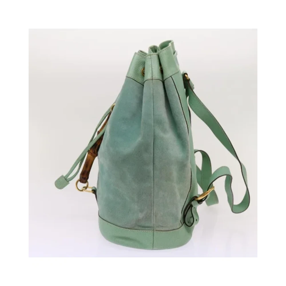 Gucci Vintage Pre-owned Suede backpacks Blue Dames