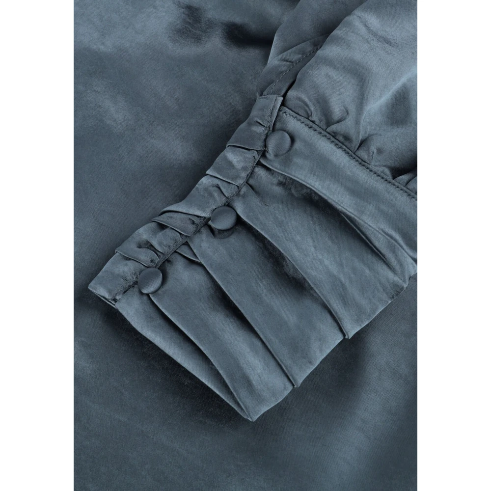 Notre-v Groene Satijnen Maxi Jurk Blue Dames
