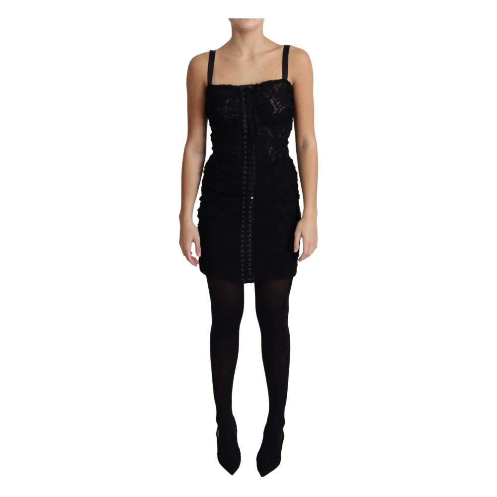 Dolce & Gabbana Women's Black Lace Bustier Mini Dress