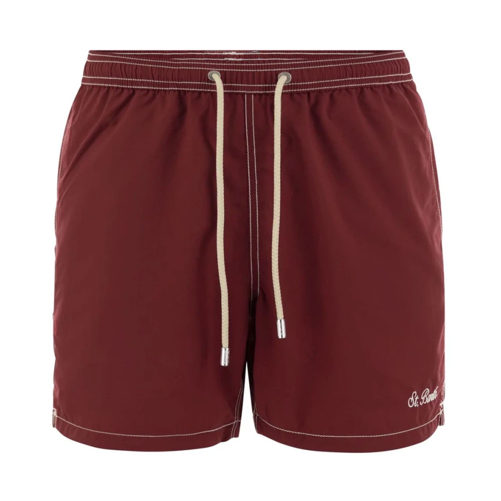 MC2 Saint Barth Rode polyester zwemkleding met trekkoord Red Heren