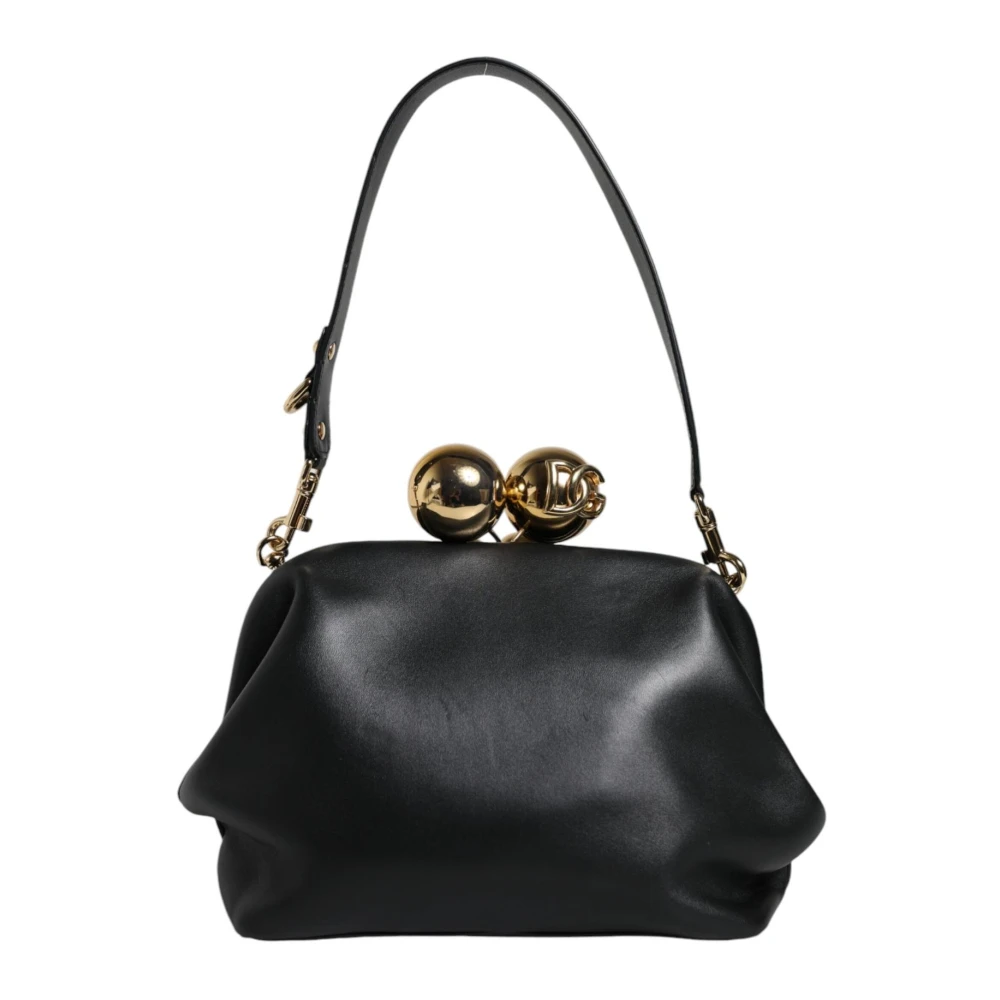 Dolce & Gabbana Zwarte leren schouderclutch Black Dames