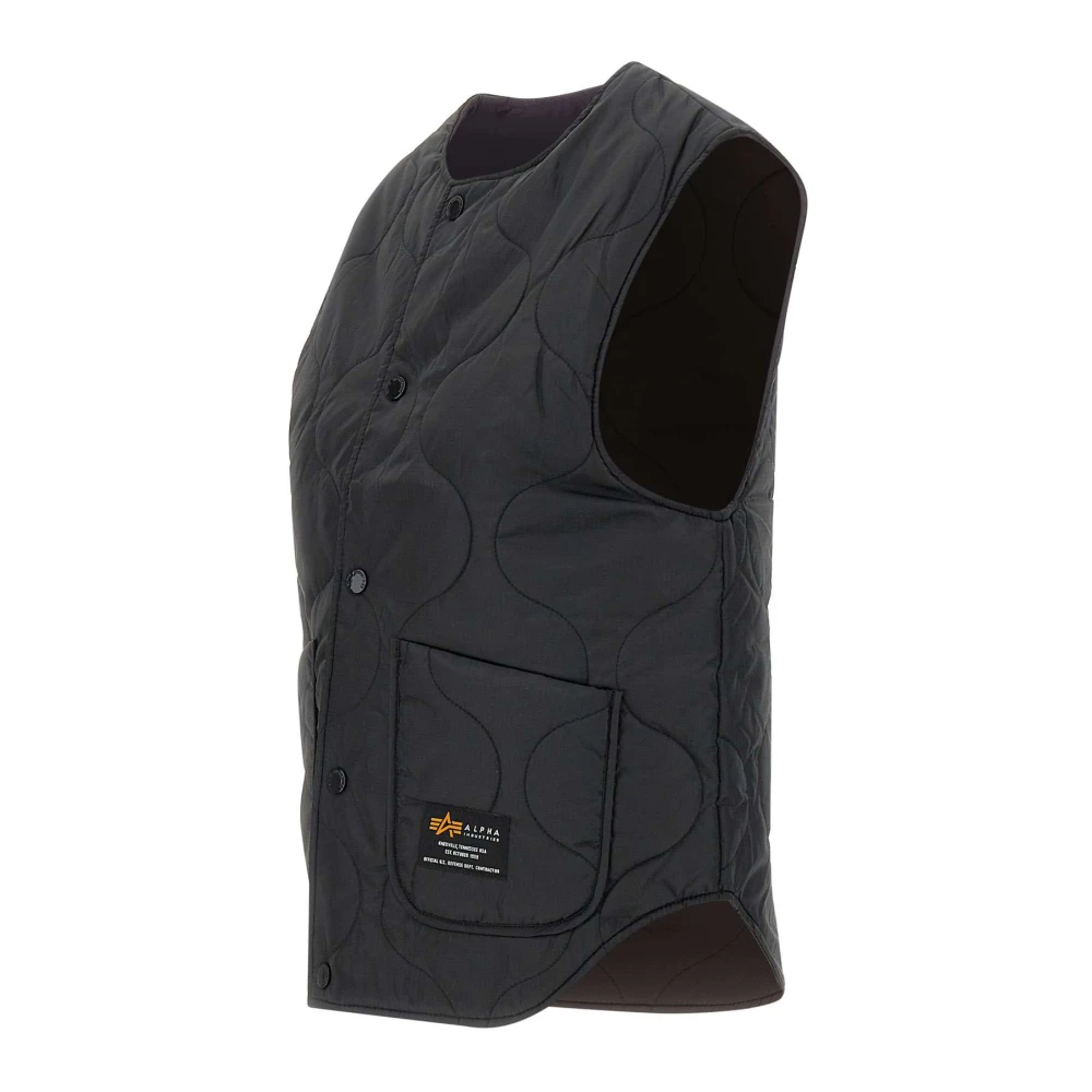 alpha industries Omkeerbaar Golf Gestikte Vest Black Dames