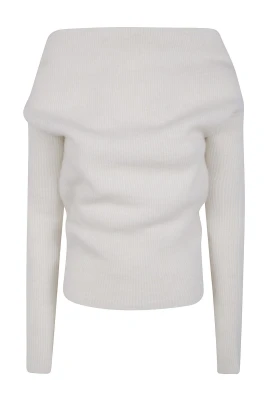 Off-the-Shoulder Ribbed Knit Sweater
