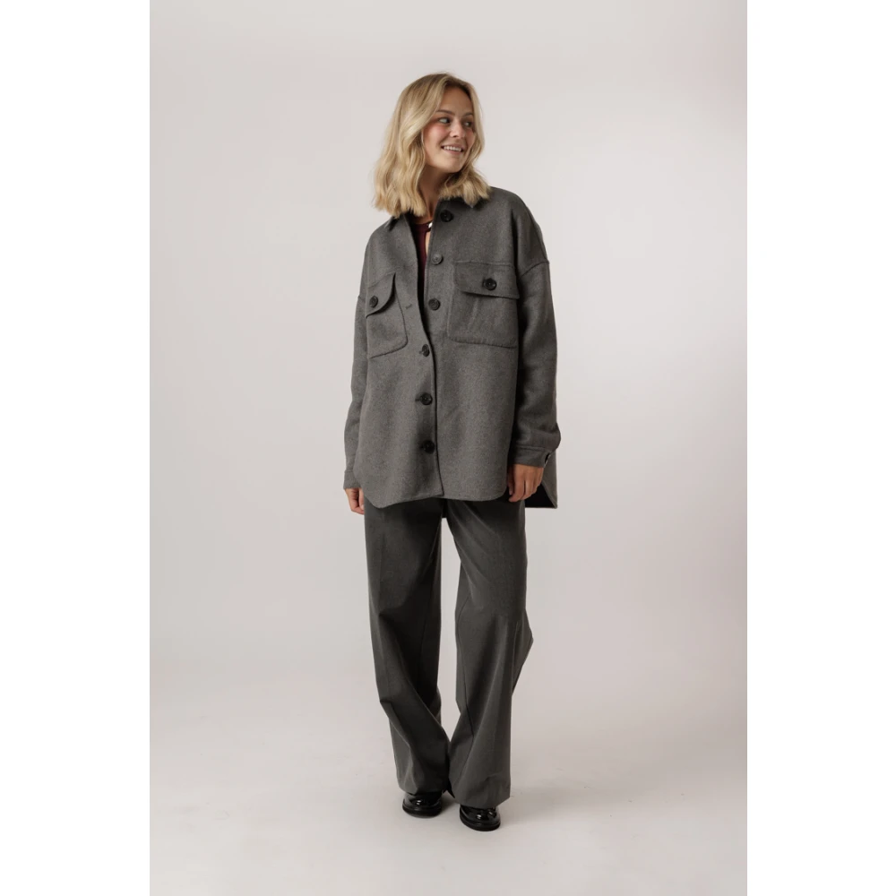 Dante 6 Wollen blend jas Grijs mist Gray Dames