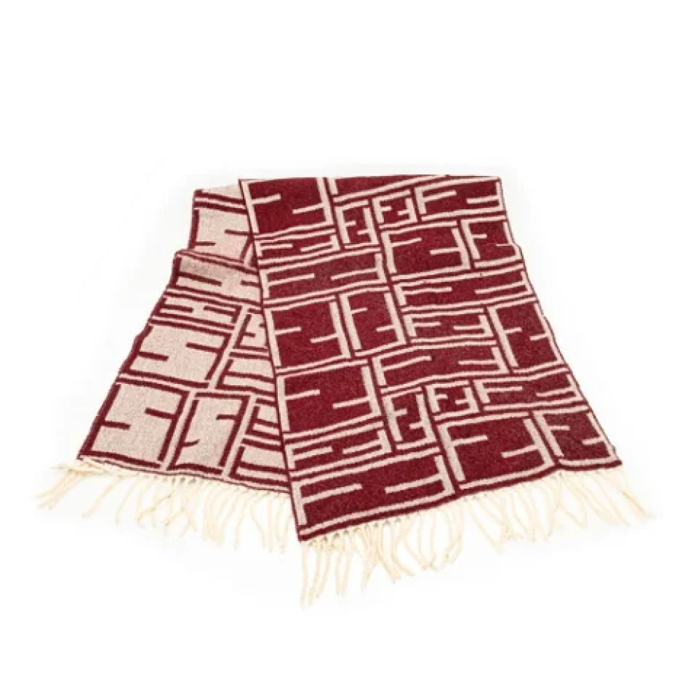 Fendi Vintage Pre-owned Wool scarves Red Dames