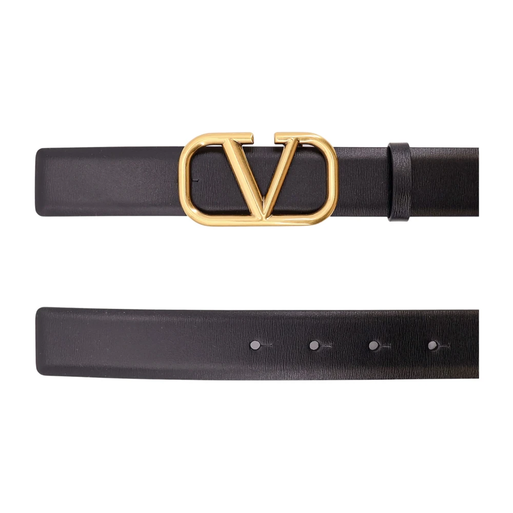 Valentino Garavani Zwarte Gesp Riem Black Heren