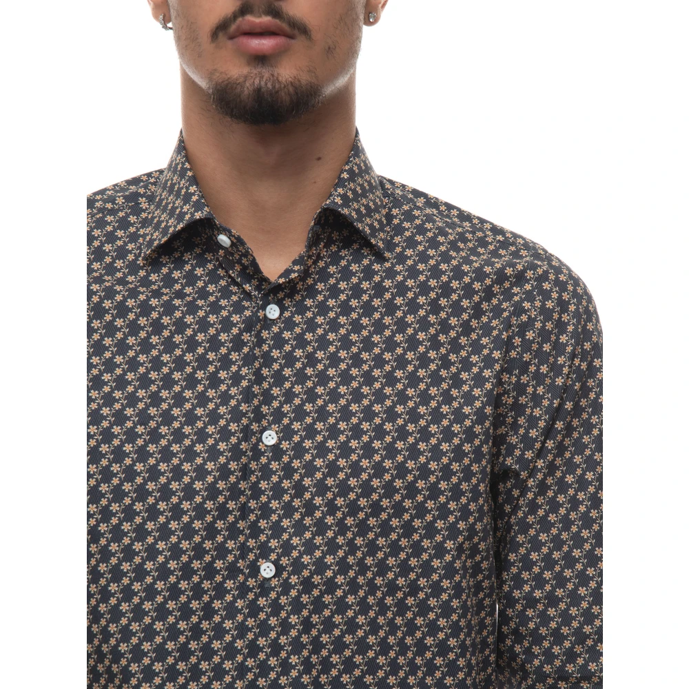 Càrrel Fantasie Bloemen Jurk Kraag Shirt Gray Heren