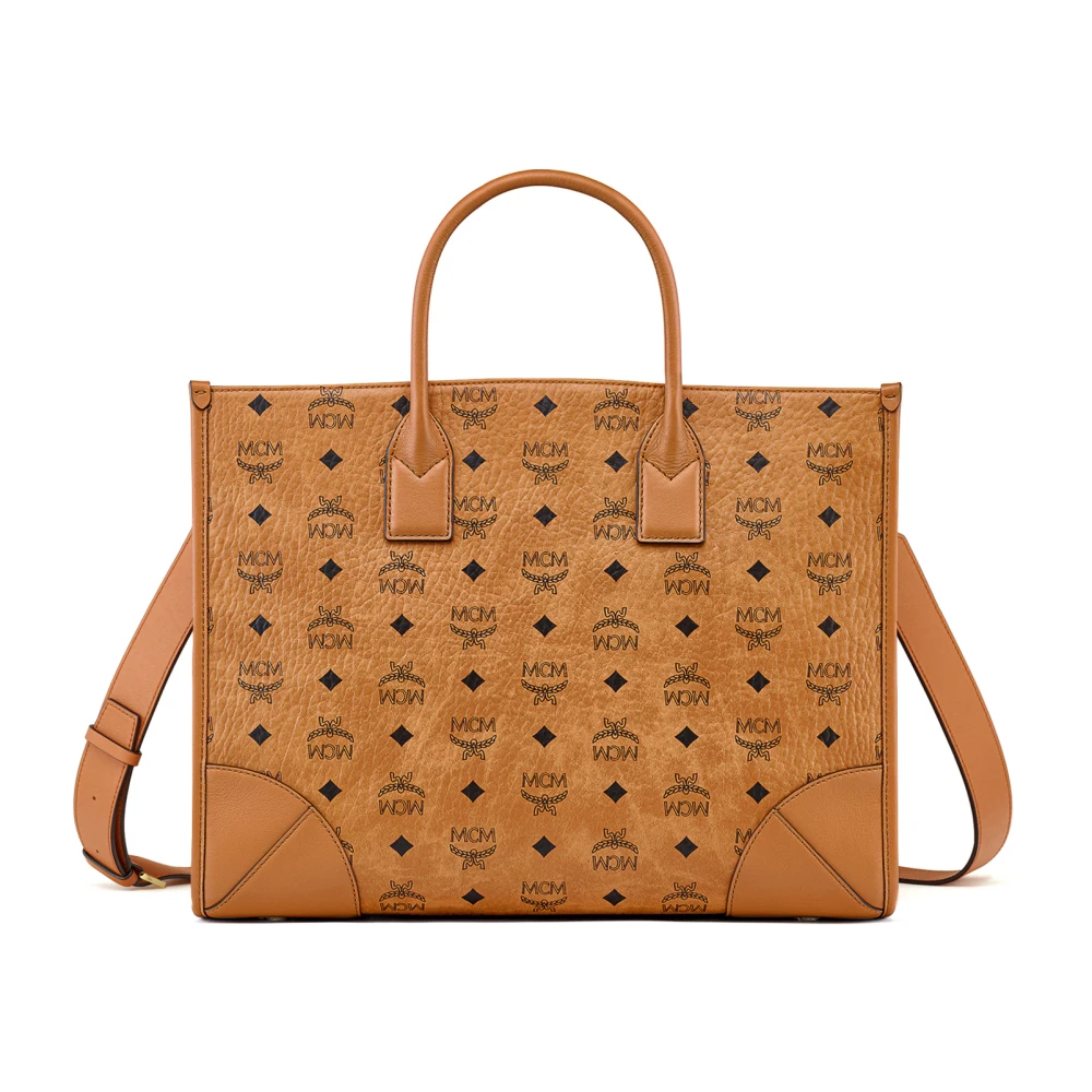 Mcm Women's Brown Shopping Bags, One Size, Large Visetos Tote