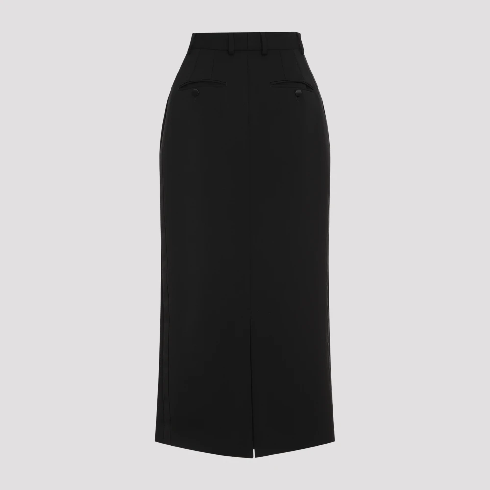 Dolce & Gabbana Zwarte Wollen Blend Elegante Rok Black Dames