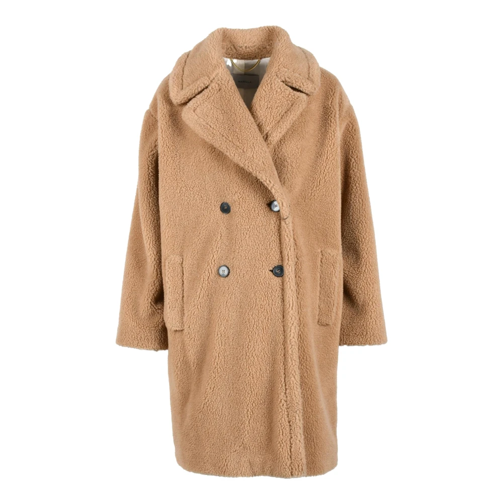 Marella Elegante Wollen Jas Brown Dames
