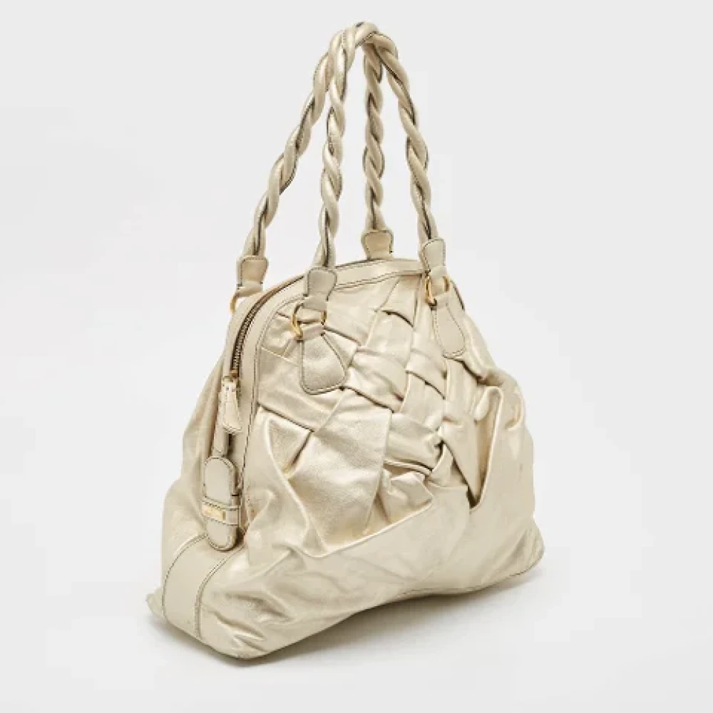 Valentino Vintage Pre-owned Leather shoulder-bags Yellow Dames