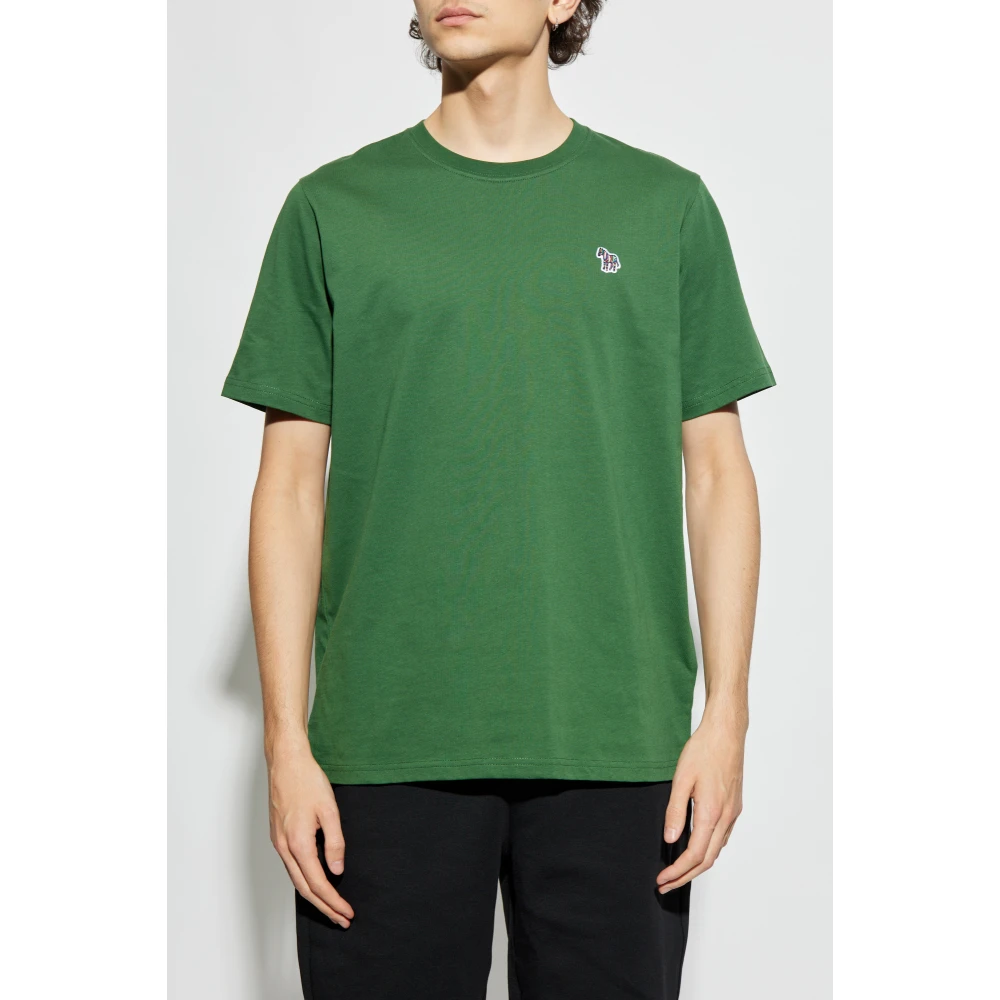 PS By Paul Smith T-shirt met logopatch Green Heren