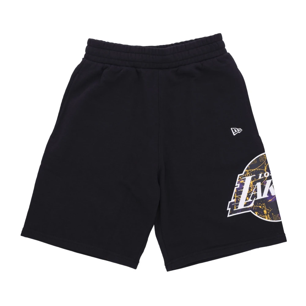 New era Lakers Logo Trainingsbroek Shorts Zwart Paars Black Heren