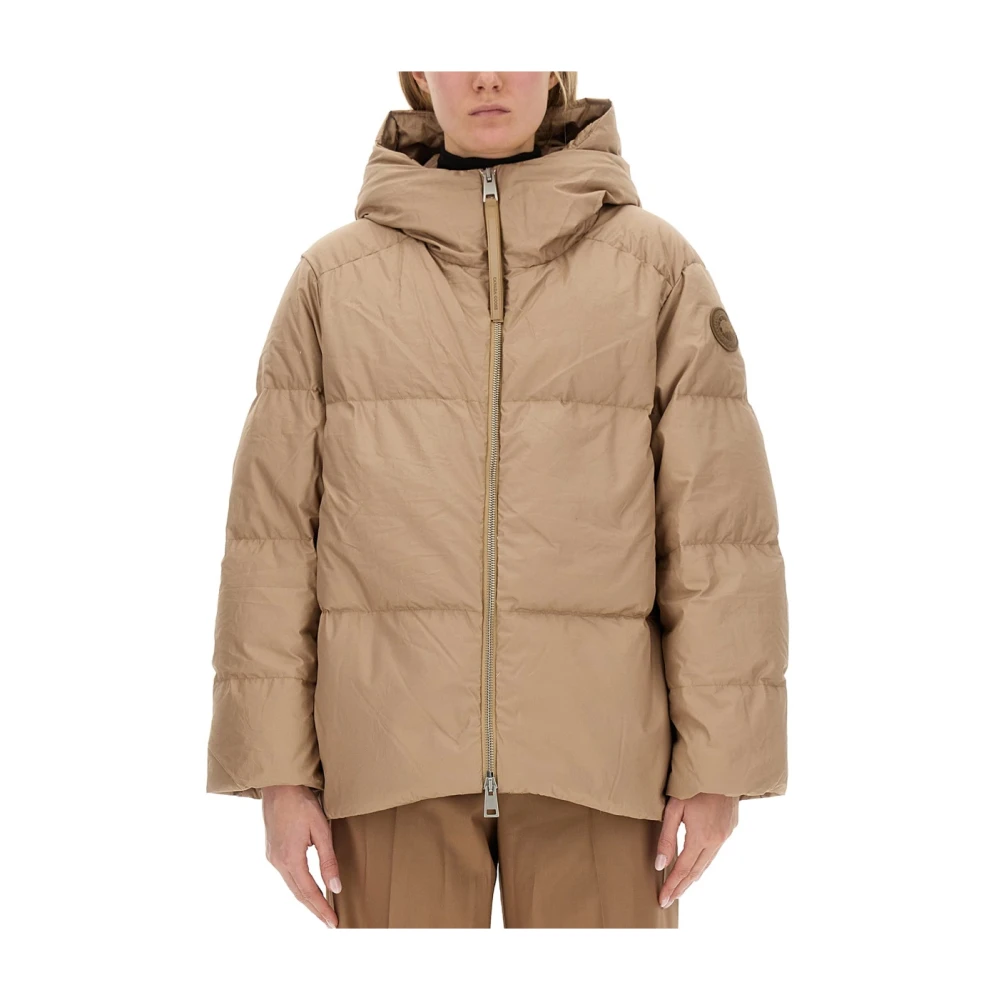 Canada Goose Logo Donsjack 100% Katoen Beige Dames