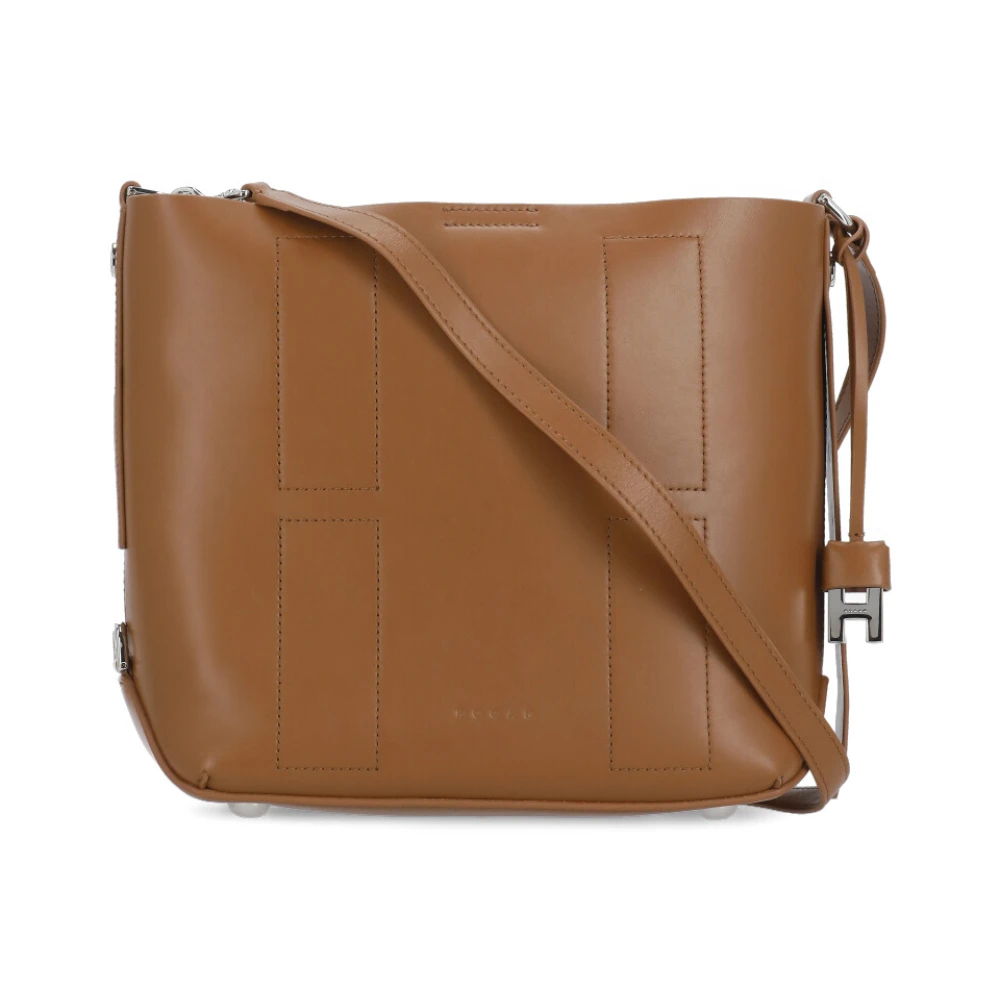 Hogan Bruine leren damestas met Pochette Brown Dames