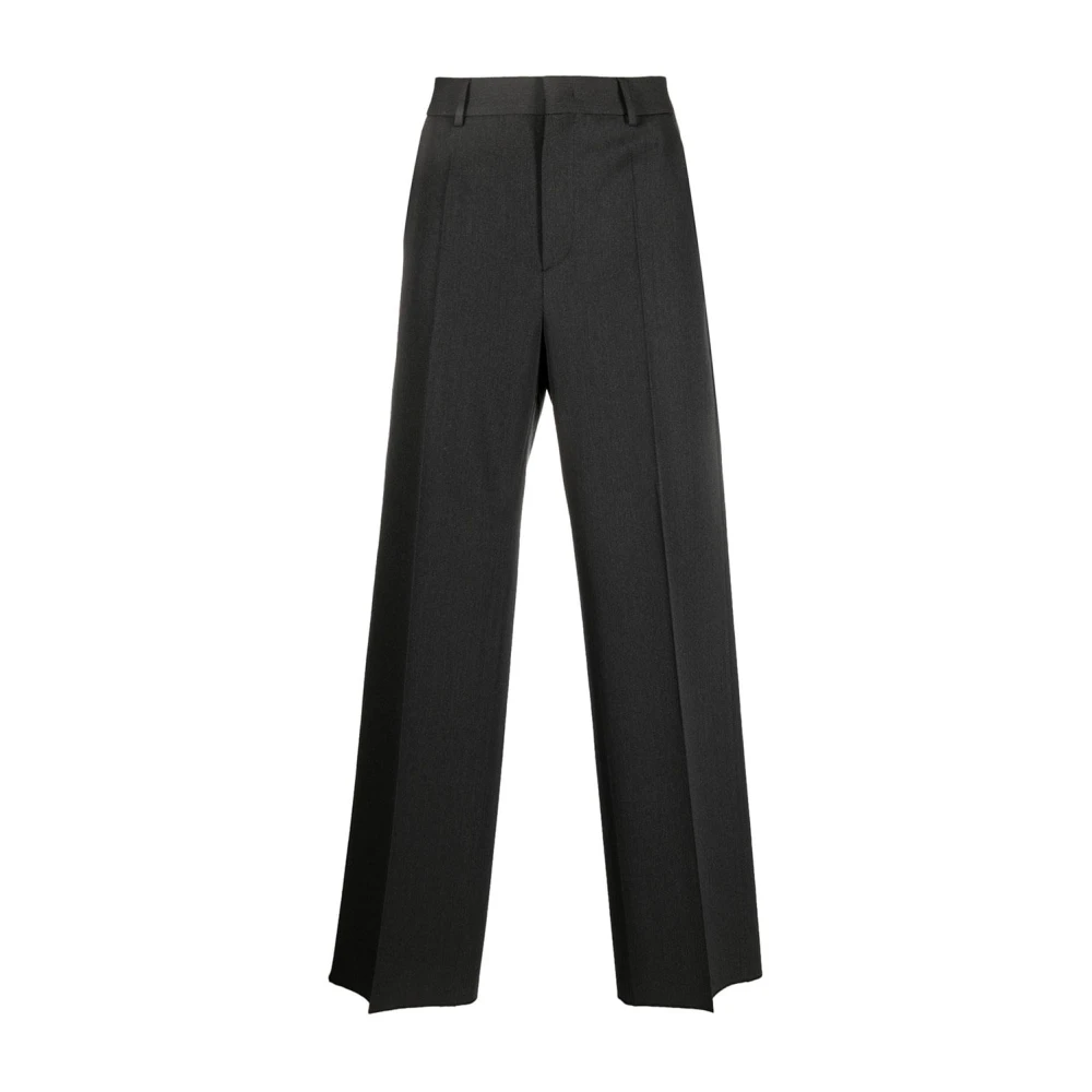 Valentino Garavani Men's Gray Wide Trousers - Wide Trousers - L - Trousers