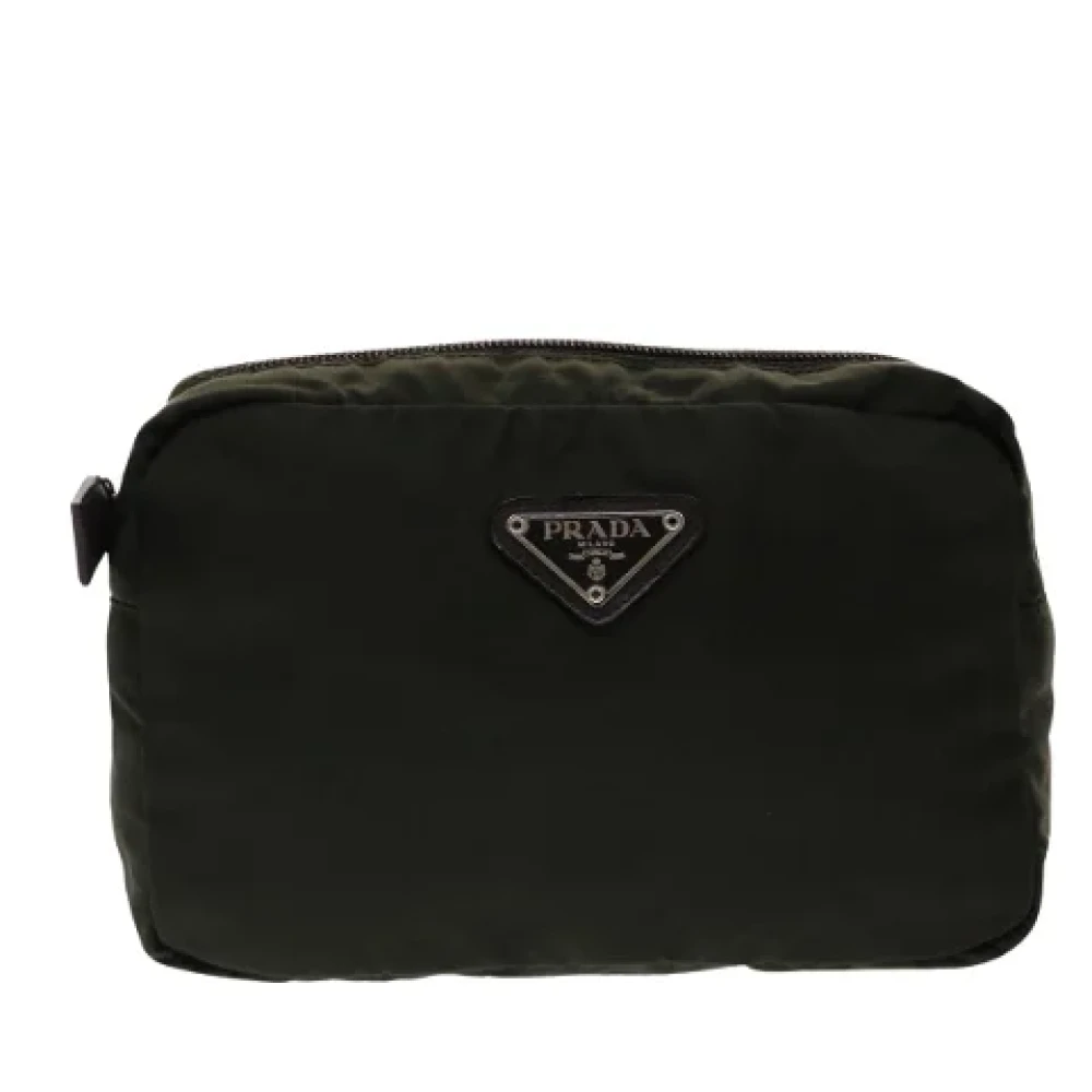 Prada Vintage Pre-owned Canvas clutches Green Dames