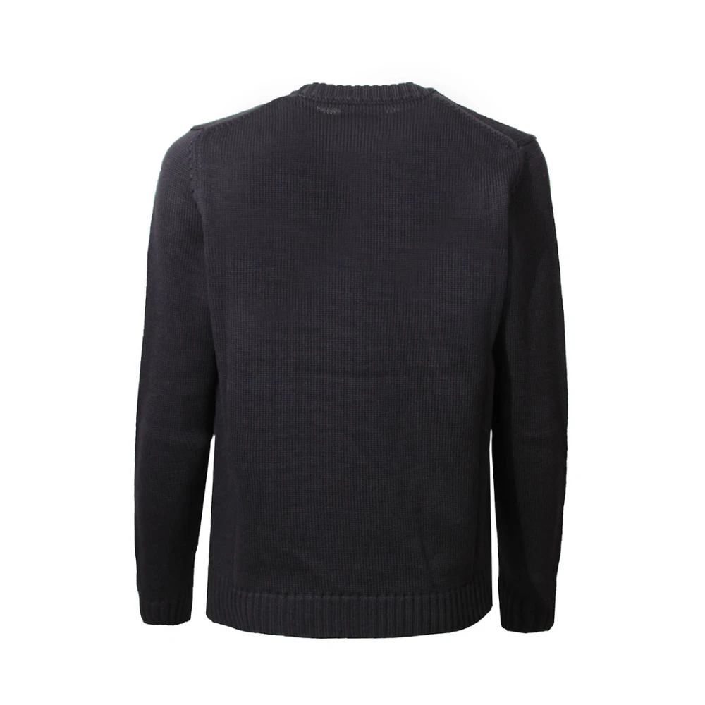Zanone Zwart Crew-Neck Wollen Trui Black Heren