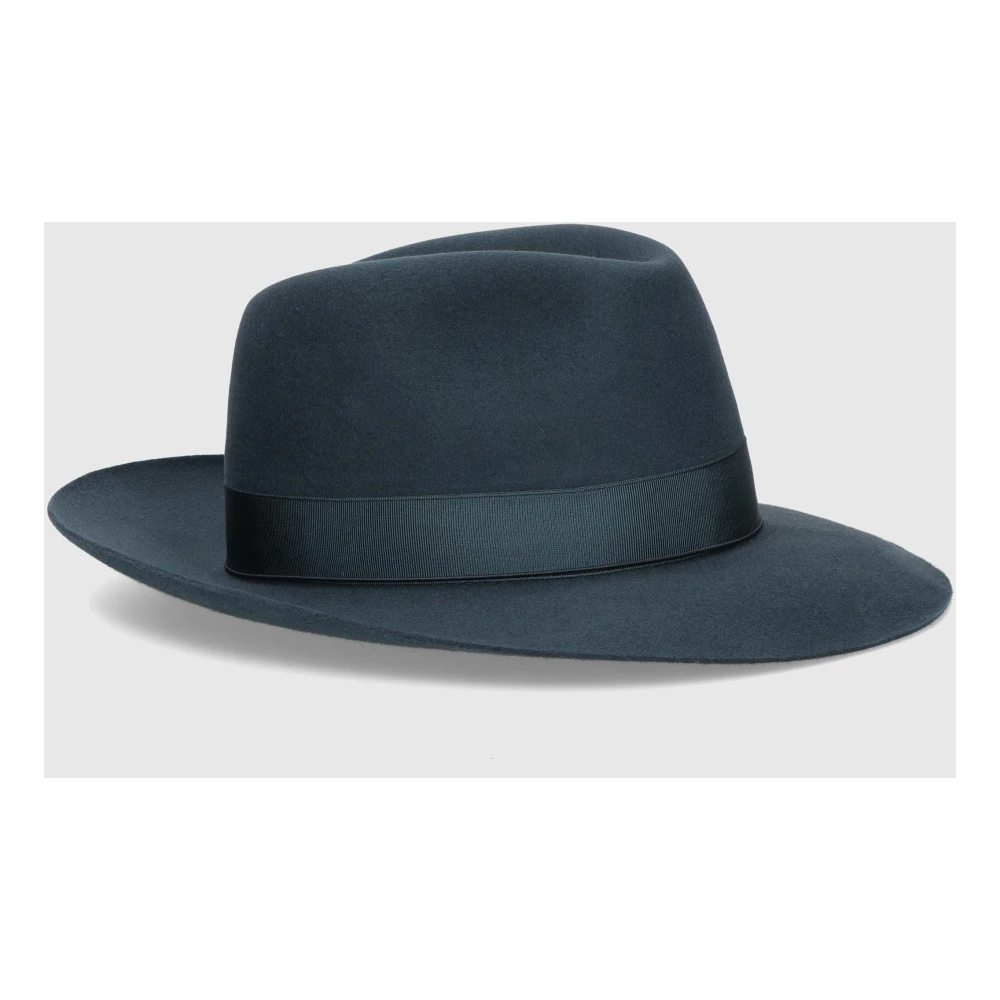 Borsalino Vilt Breedgerande Hoed Blue Heren