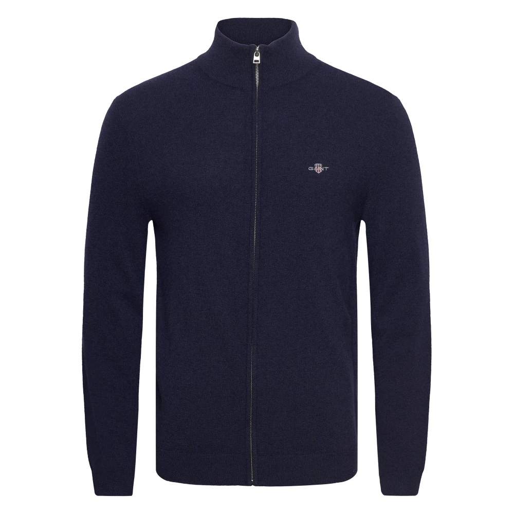 Fin Lammeull Zip Cardigan Topp