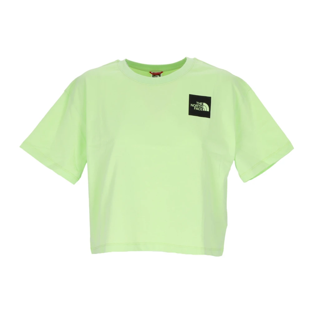 The North Face Groene Crop Tee met Logo Print Green Dames