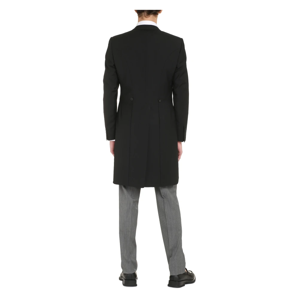 Canali Wollen getailleerd jasje met reverskraag Black Heren