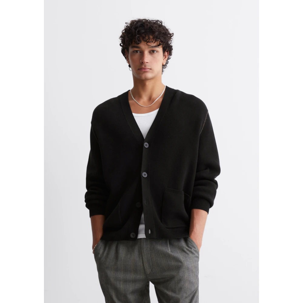 Marc O'Polo Relaxte cardigan Black Heren