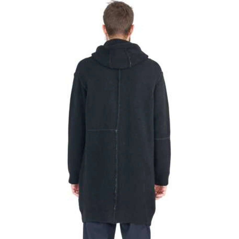 Isabel Benenato Lange Hooded Yak Vest Zwart Black Heren
