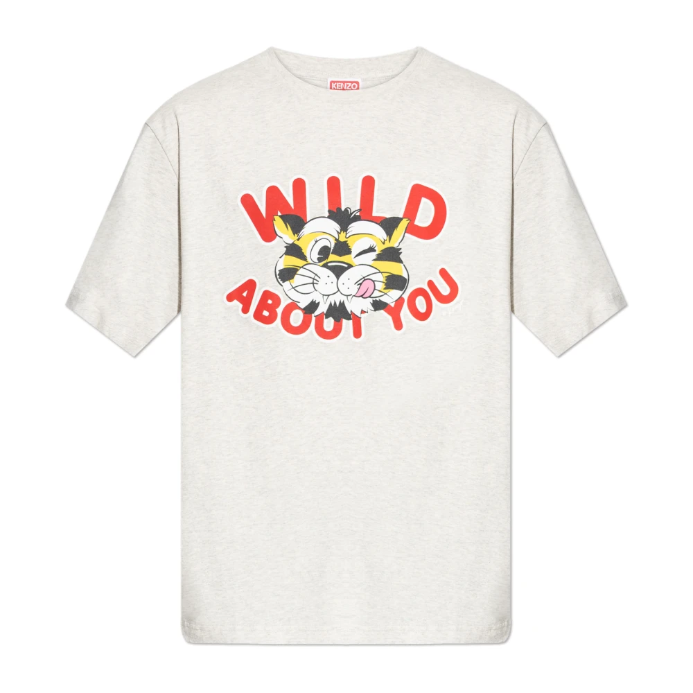 Kenzo Men's Beige T-Shirts, L, Cotton T-Shirt