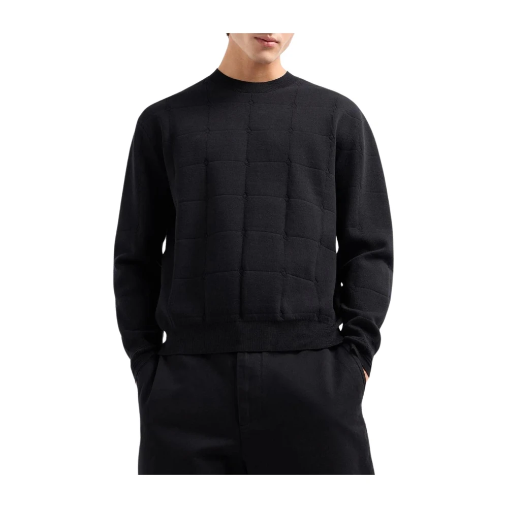 Armani Exchange Men's Black Basic Crewneck Jumper Medium