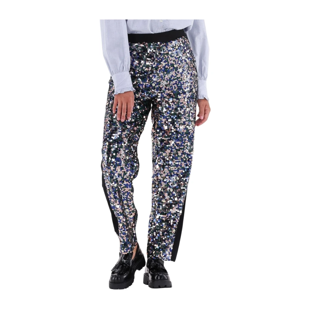 Scotch & Soda Metallic Sequin High-rise Broek Gray Dames