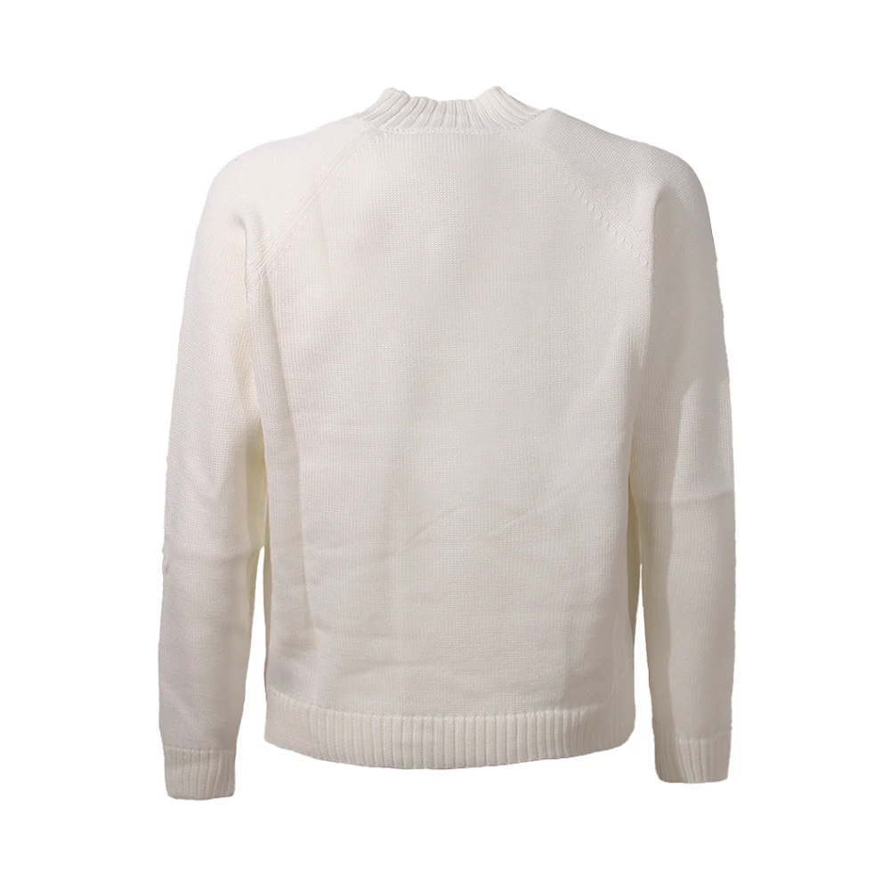 Zanone Merino Wol Coltrui Trui Wit White Heren